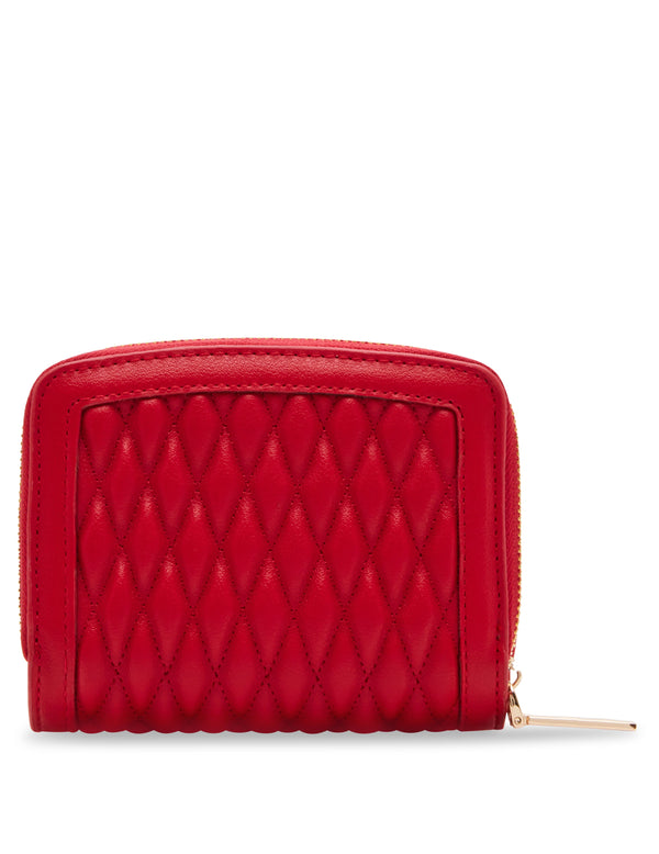 Anne Klein Small Ruched Quilted Wallet Crimson