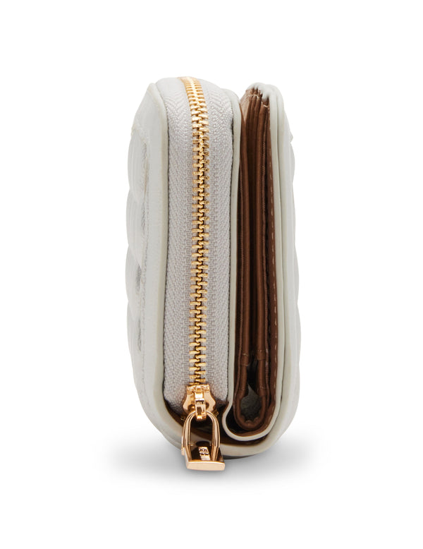 Anne Klein Small Ruched Quilted Wallet Silver