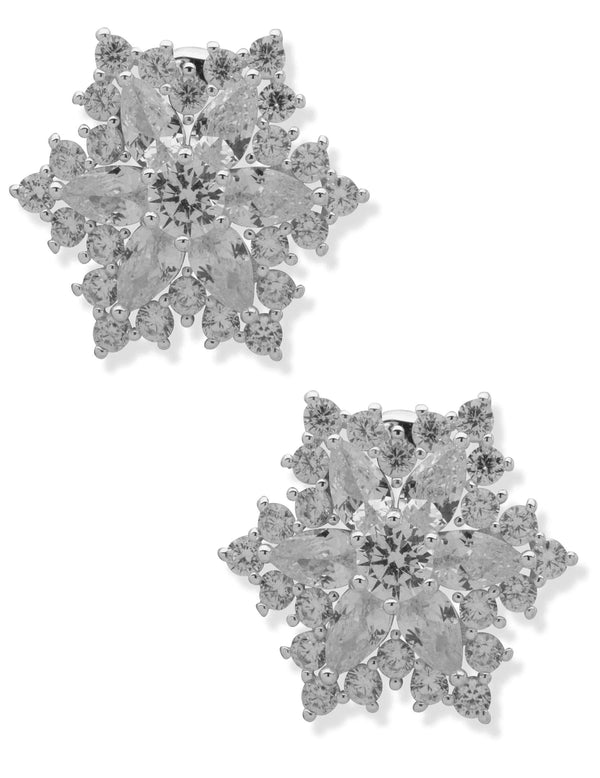 anne klein Snowflake Station Button Earring