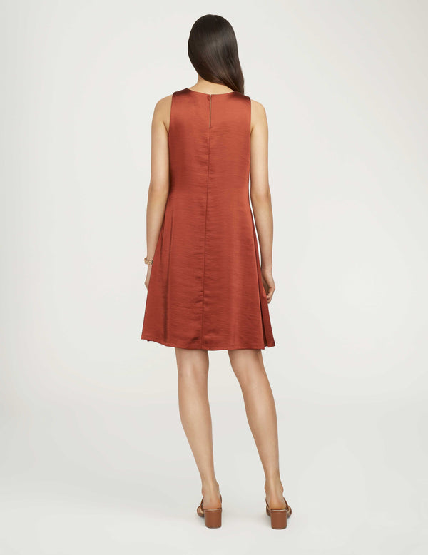 Anne Klein Solid Satin Gwen Dress- Sale Siena