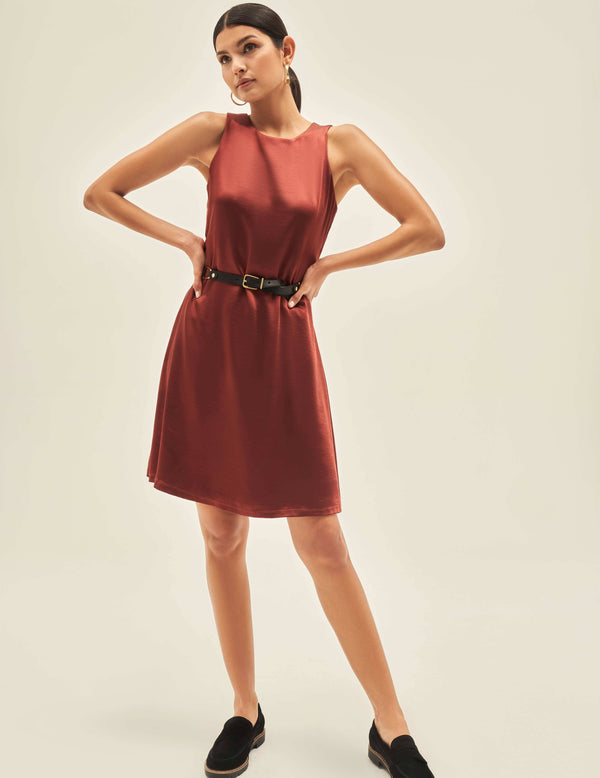 anne klein Solid Satin Gwen Dress- Sale Siena