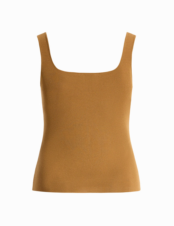 Anne Klein Square Neck Sweater Tank Copper Sun