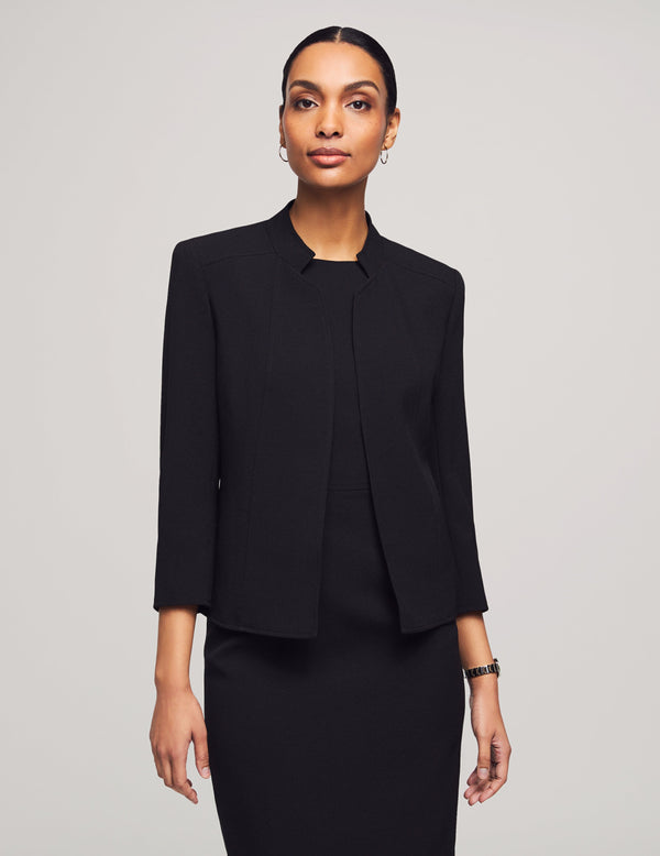 anne klein Stand Collar Jacket- Sale Anne Black