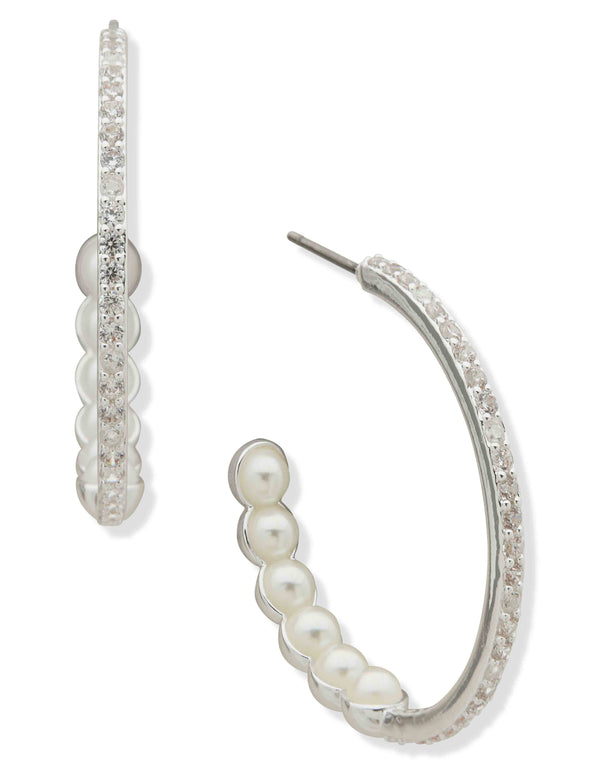 anne klein Stone C-Hoop Earring
