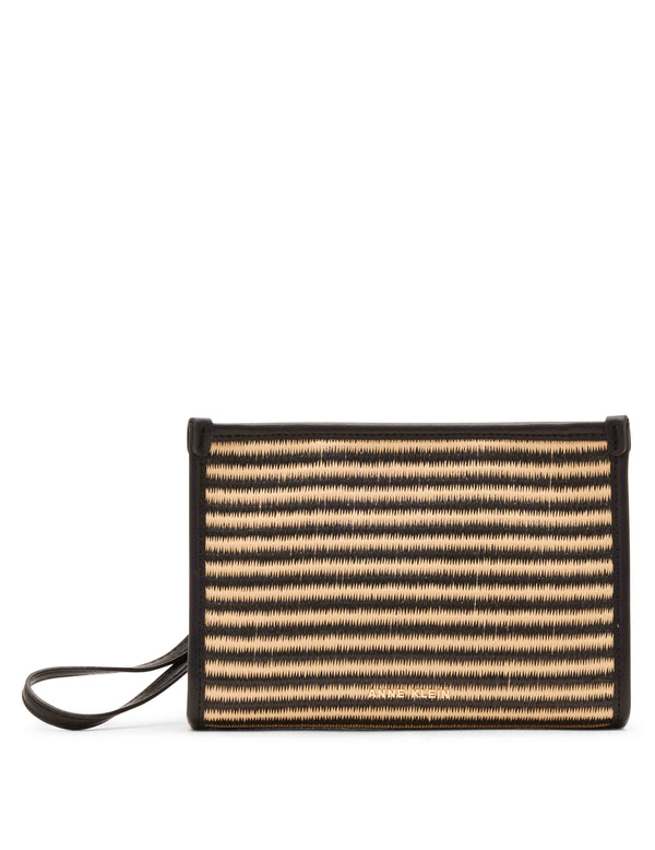 Anne Klein Stripe Straw Wristlet