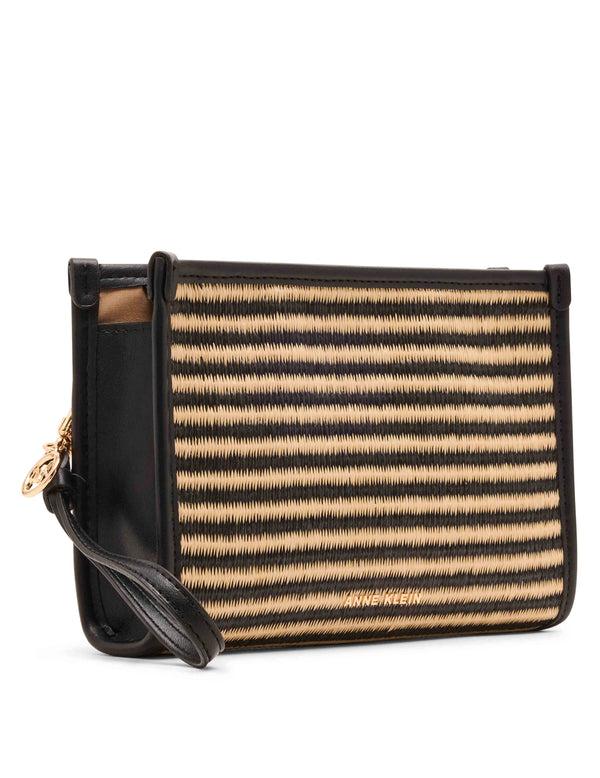 Anne Klein Stripe Straw Wristlet