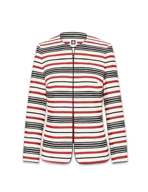 anne klein Stripe Tweed Jacket- Sale Cinnamon Combo