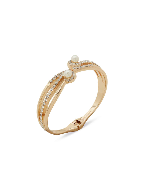 anne klein Swirl and Pearl Hinge Bracelet