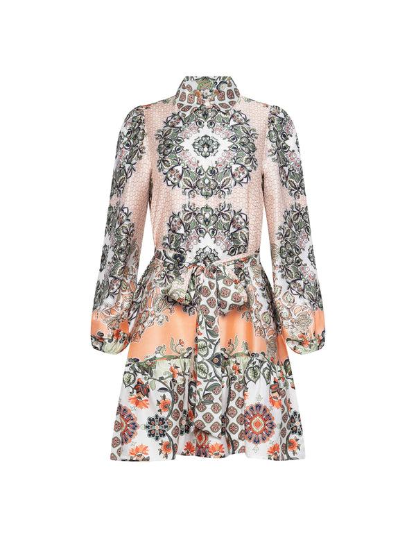 anne klein Tiered Shirt Dress Meadow Green Multi