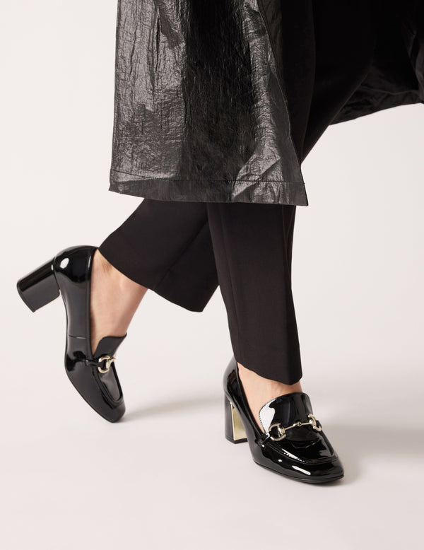 anne klein Tobi Loafer Heel Black Patent