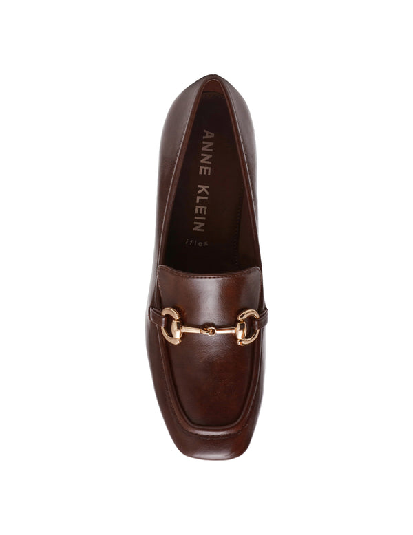 Anne Klein Tobi Loafer Heel Cognac
