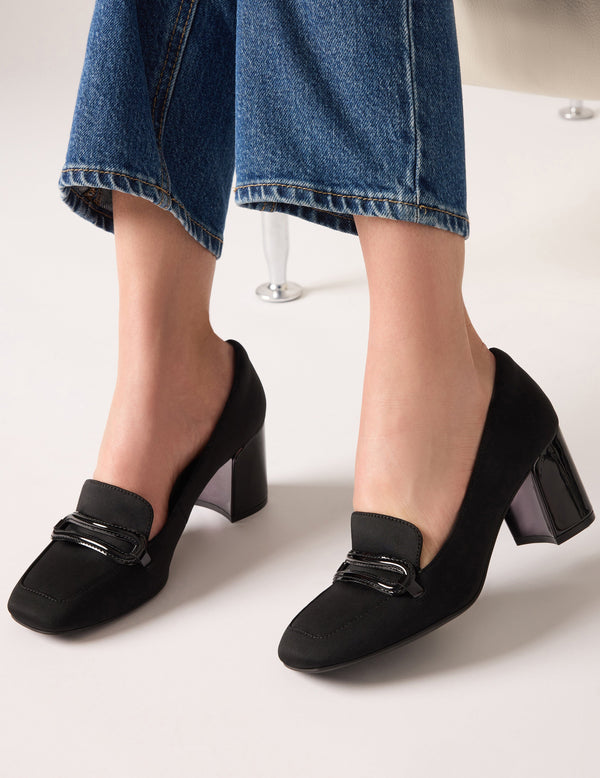 Anne Klein Toni Loafer Pump Black Stretch