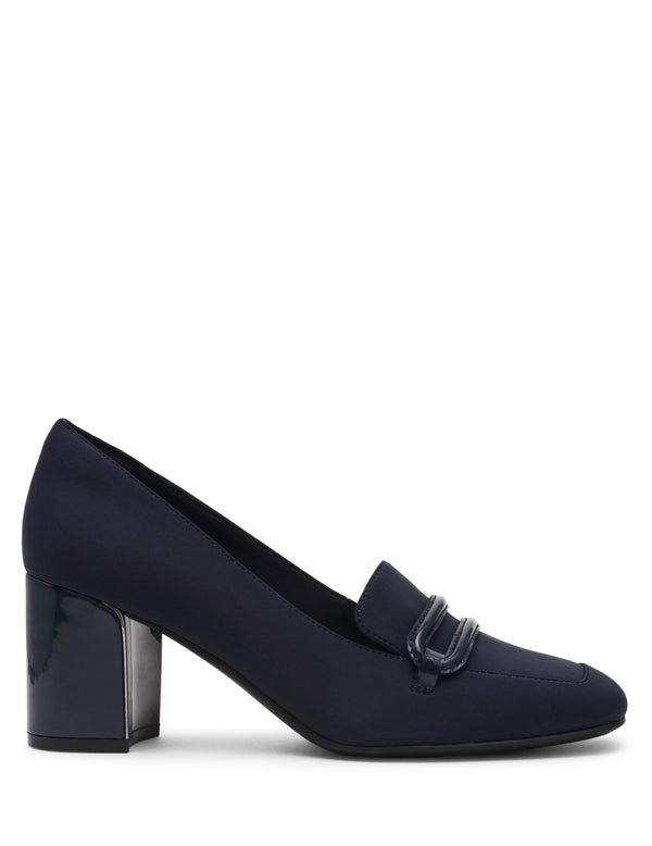 Anne Klein Toni Loafer Pump Navy Stretch