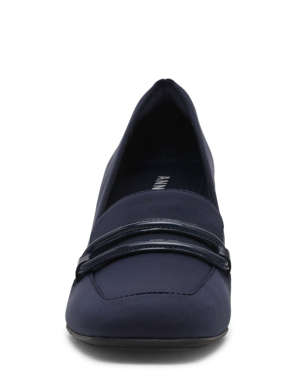 Anne Klein Toni Loafer Pump Navy Stretch