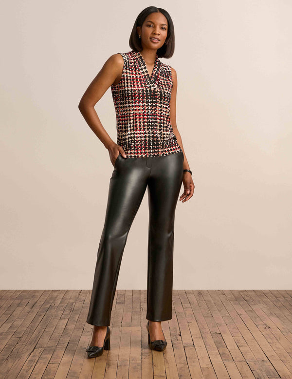 anne klein Triple Pleat Top Anne Black Multi