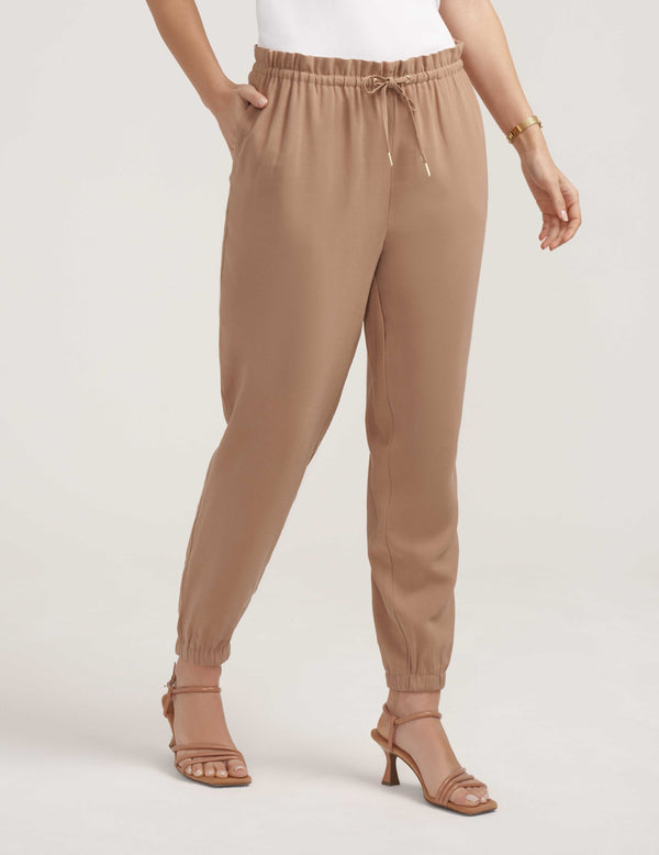 Anne Klein Twill Jogger- Sale Light Coffee
