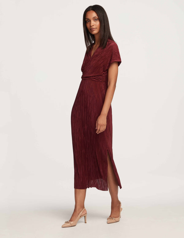 Anne Klein Twist Front Midi Dress- Sale Chianti