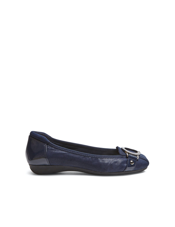Anne Klein Umeko Flats Dark Navy Multi Fabric