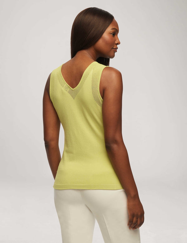 Anne Klein V-Neck Mesh Tank Top- Sale Sprout