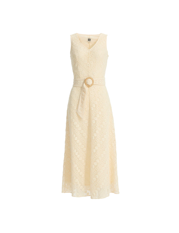 anne klein V-Neck Patio Dress Lt Dune