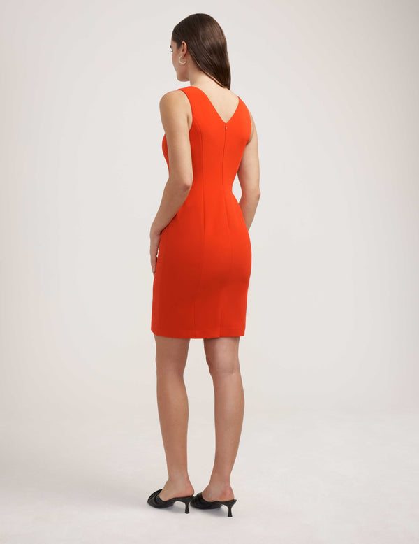 Anne Klein V-Neck Sheath Dress- Sale Poppy