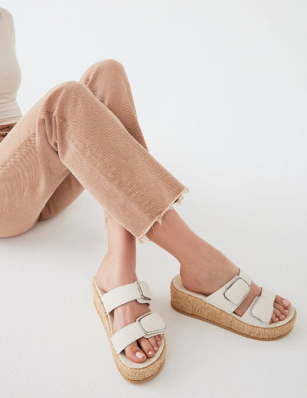 anne klein Valissa Flatform Sandal- Sale White