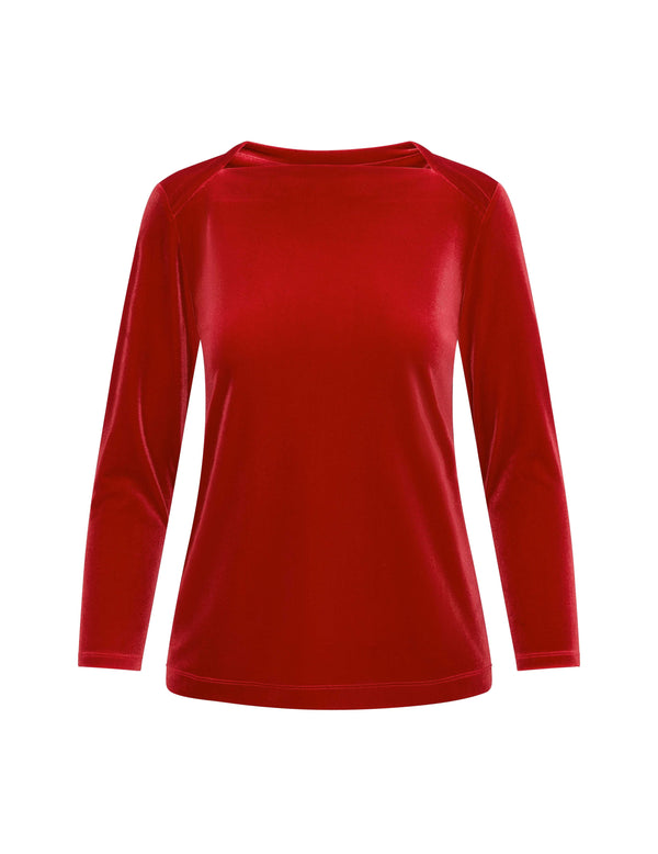 Anne Klein Velour Envelope Top- Sale Titian Red