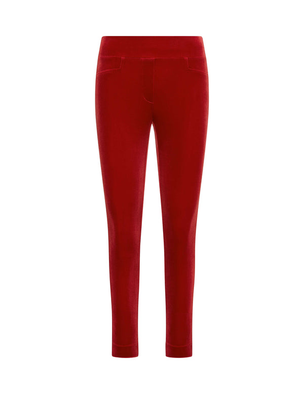 Anne Klein Velour Slim Fit Pull-On- Sale Titian Red