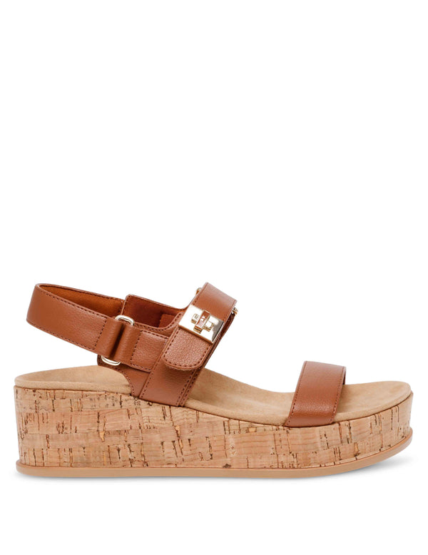 Anne Klein Verse Platform Sandal Cognac