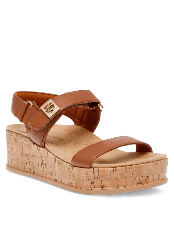 anne klein Verse Platform Sandal Cognac