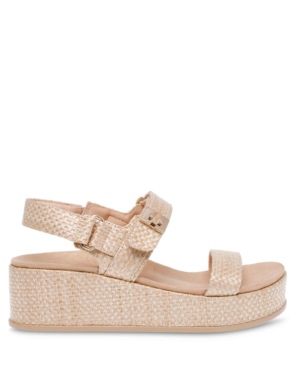 Anne Klein Verse Platform Sandal Natural Raffia
