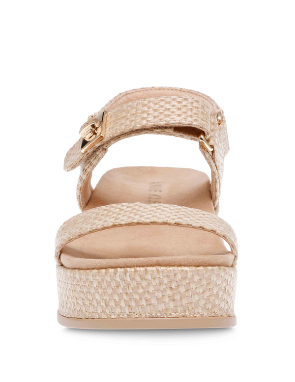 Anne Klein Verse Platform Sandal Natural Raffia