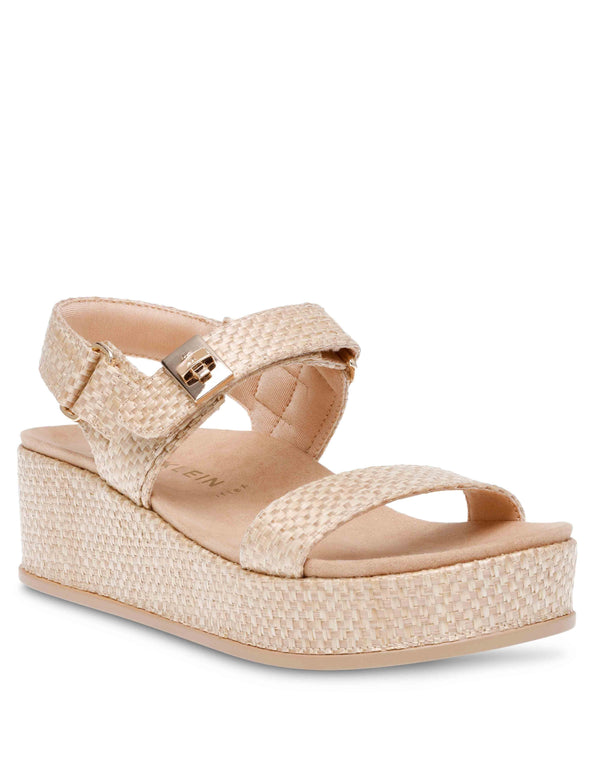 anne klein Verse Platform Sandal Natural Raffia