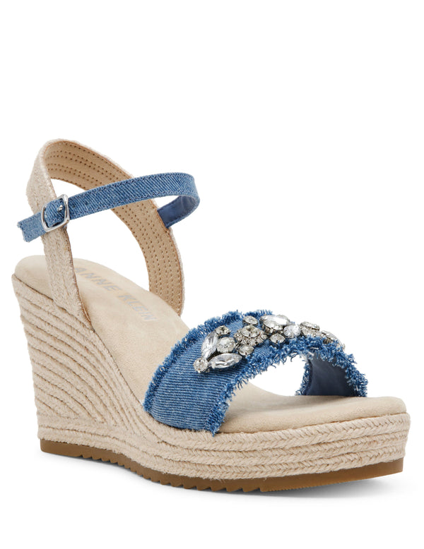 anne klein Wilton Crystal Wedge Denim