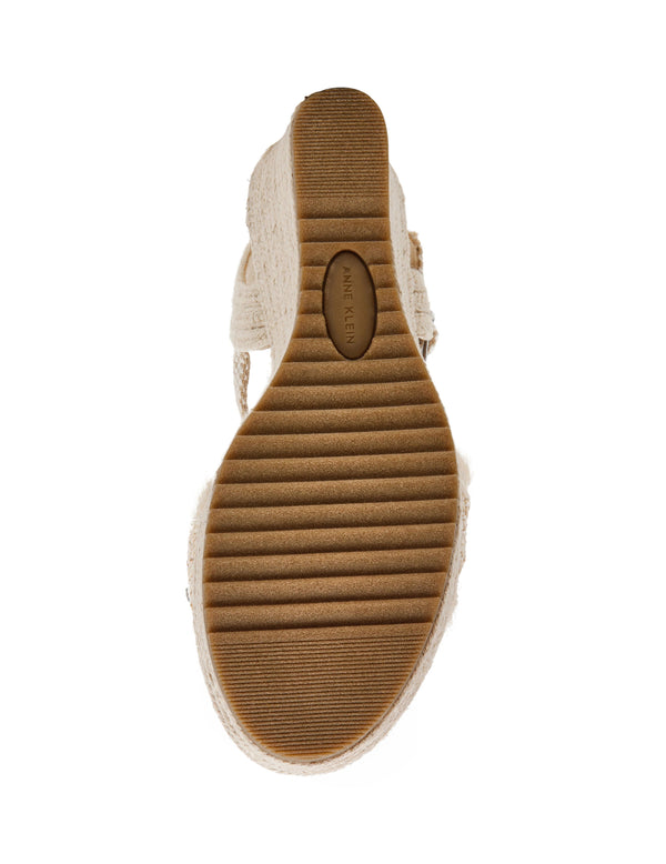 Anne Klein Wilton Crystal Wedge Natural Raffia