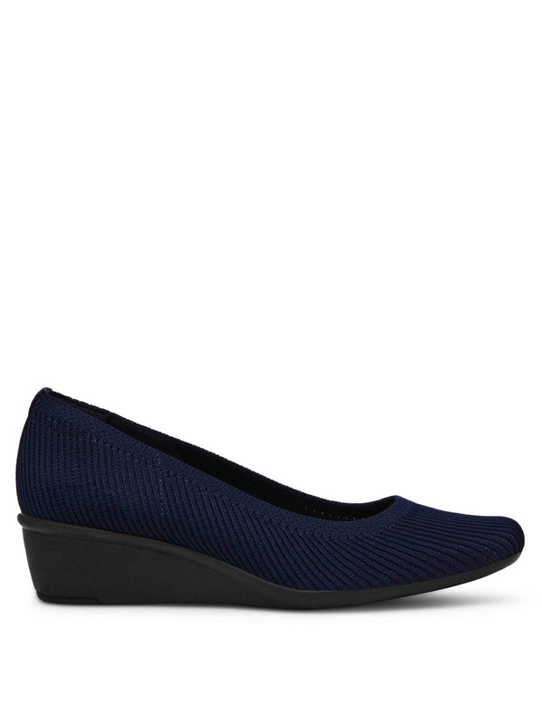 Anne Klein Wisher Wedge Navy Knit