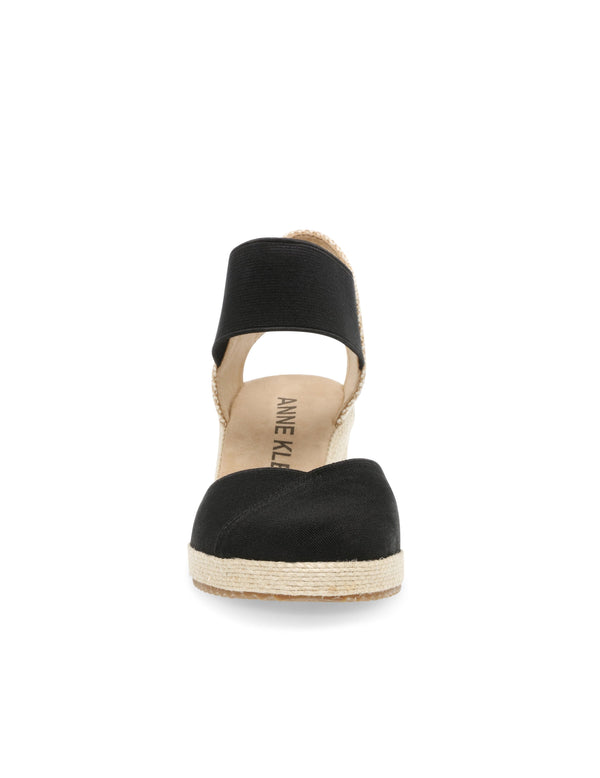 Anne Klein Zoey Round Toe Espadrille Wedges Black