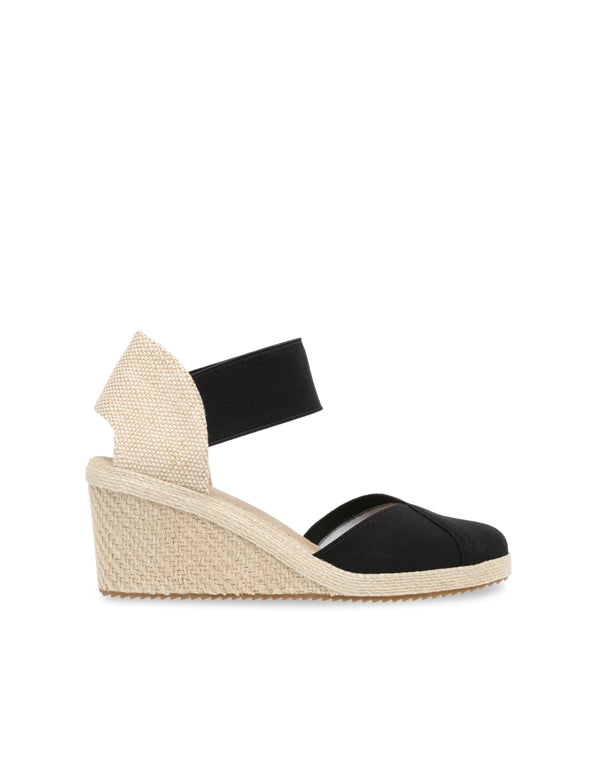 Anne Klein Zoey Round Toe Espadrille Wedges Black