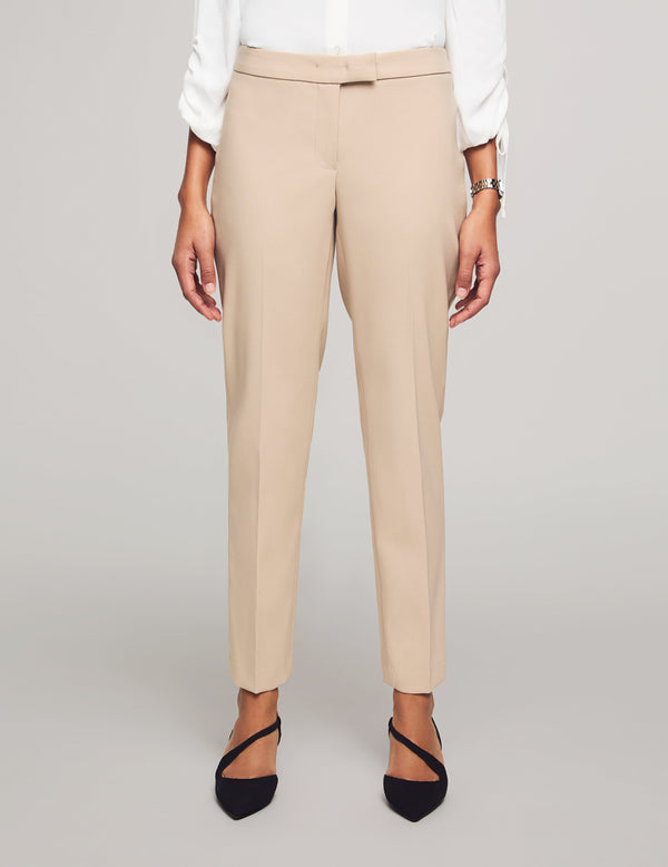 anne klein Anne Stretch Extend Tab Bowie Pant Latte