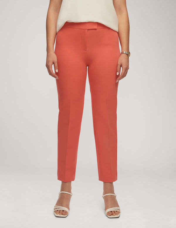 Anne Klein Anne Stretch Extend Tab Bowie Pant Red Pear