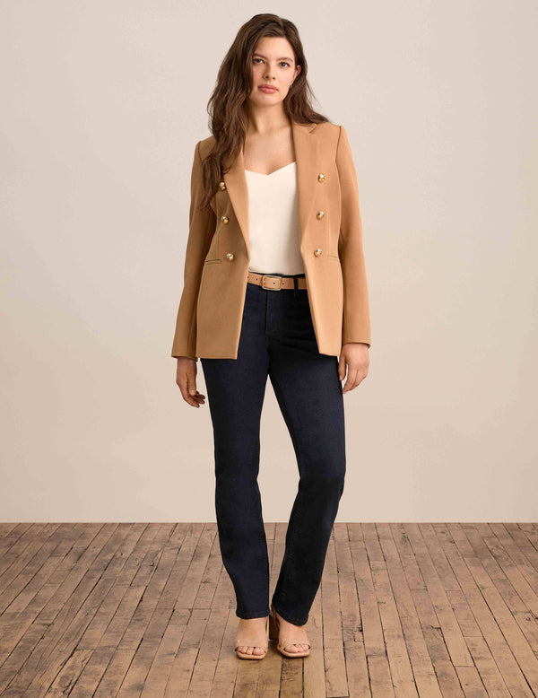 Anne Klein Anne Stretch Faux Double Breasted Jacket Vicuna