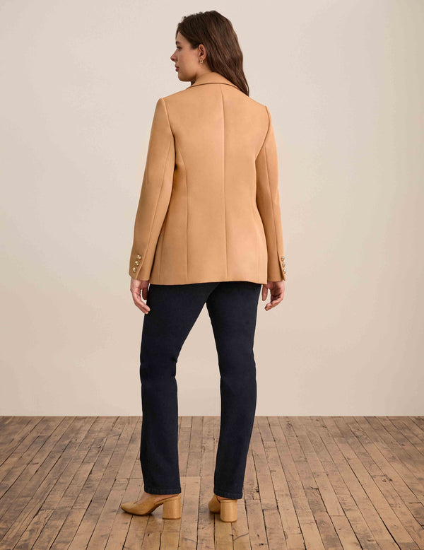 Anne Klein Anne Stretch Faux Double Breasted Jacket Vicuna