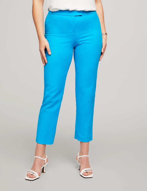 anne klein Anne Stretch Fly Front Bowie Pant Tropical Blue