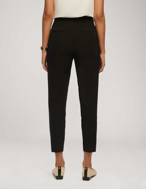 Anne Klein Anne Stretch Pleat Hollywood Waist Slim Ankle Pant- Sale Anne Black