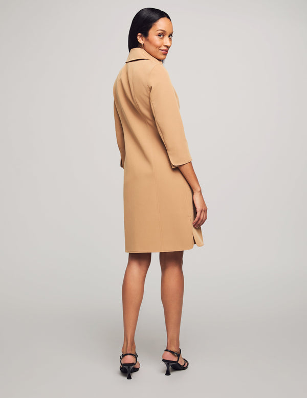 Anne Klein Anne Stretch Wide Collar Kissing Coat- Sale Vicuna