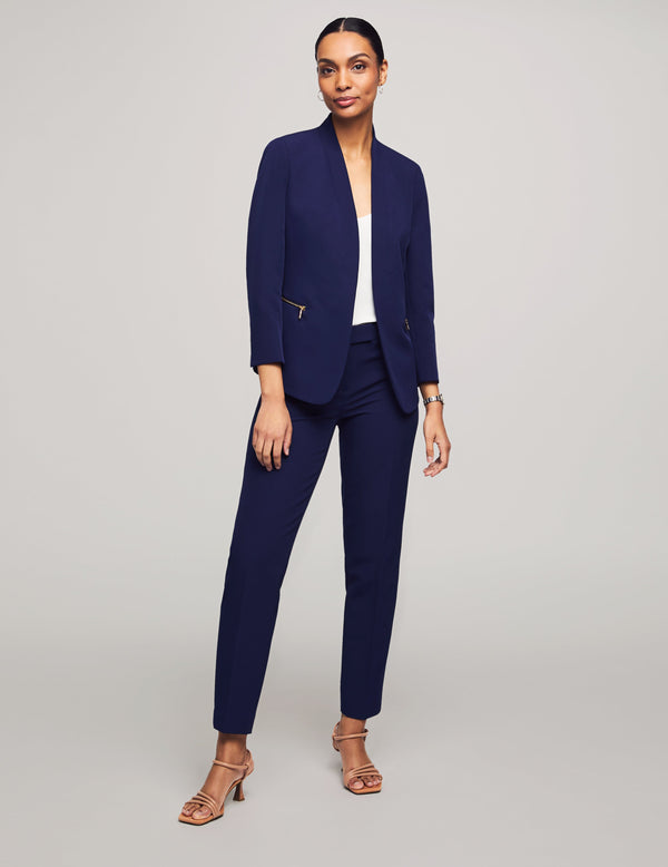 Anne Klein Anne Stretch Zipper Pocket Cardigan Jacket- Sale Distant Mountain