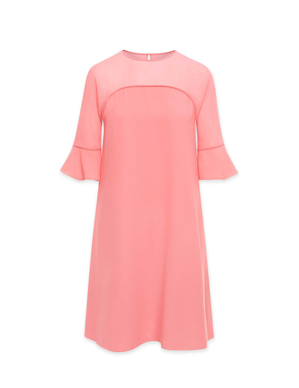 Anne Klein Bell Sleeve Chiffon A-line Dress- Sale Camellia