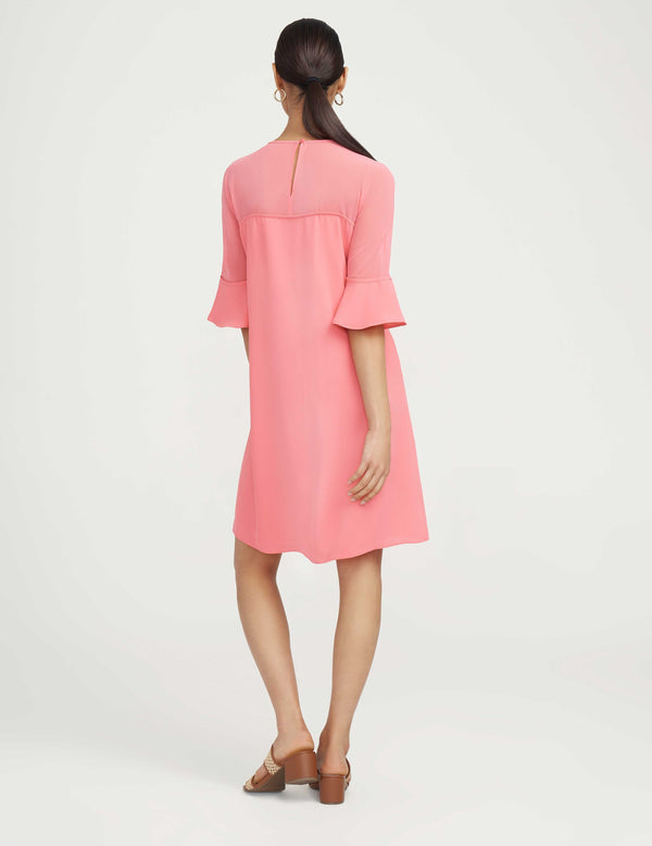 Anne Klein Bell Sleeve Chiffon A-line Dress- Sale Camellia