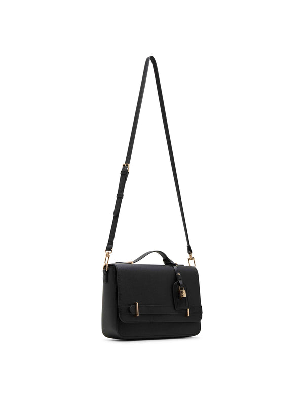 Anne Klein Belted Flap Crossbody With Convertible Strap Black