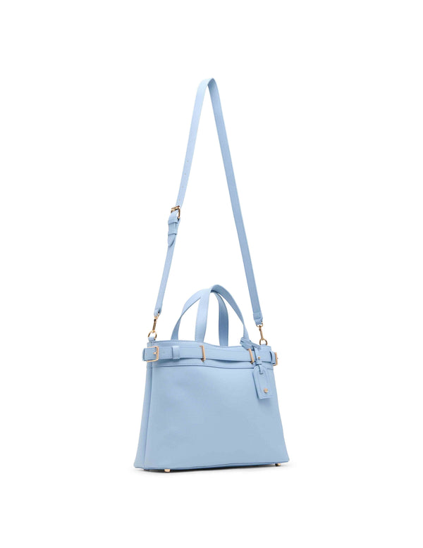 Anne Klein Belted Satchel With Convertible Strap Cloud Blue